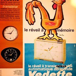 Publicité Vedette réveil à transistor (1967)