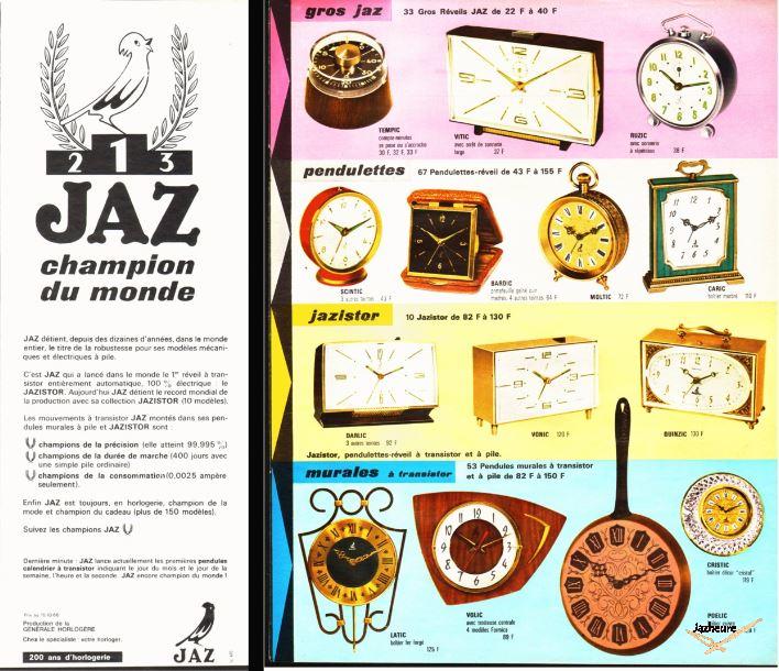 Publicité Horloges et réveils Jaz