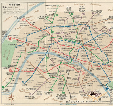 Plan de Bus et Métro JAZ pour le cinquantenaire de la RATP 1950