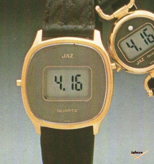 Montre Jaz Quartz LCD plaquée (vers 1979) sur Jazheure