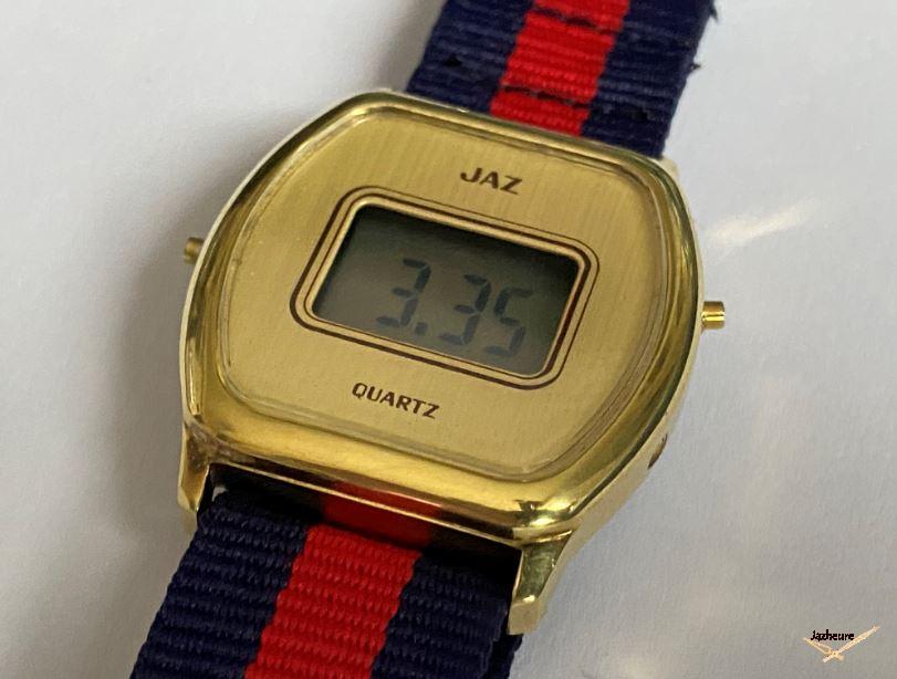 Montre Jaz Quartz LCD plaquée (vers 1979) sur Jazheure