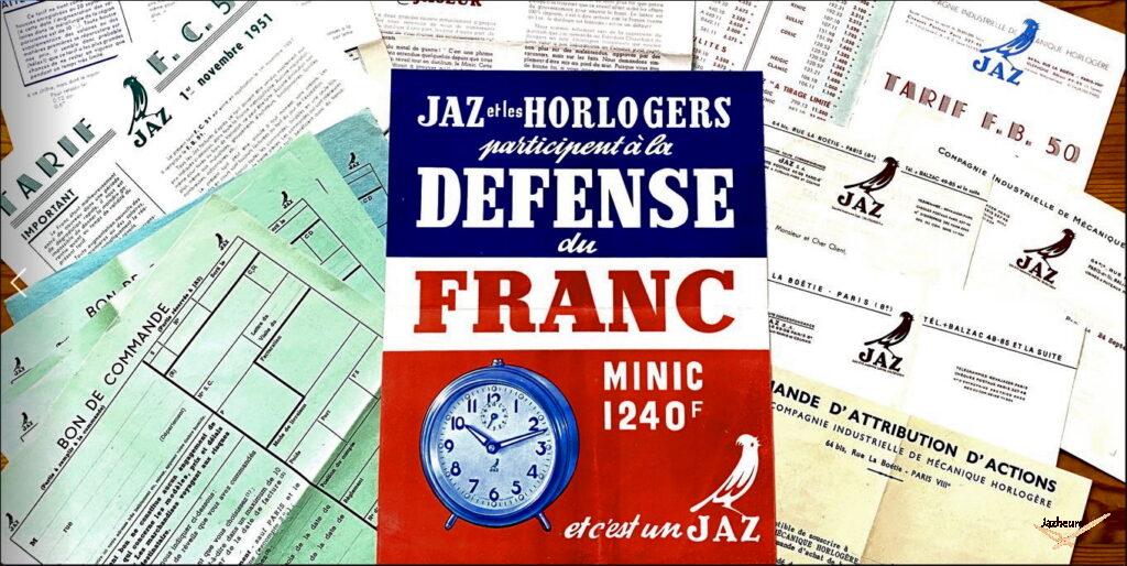 Documents Jaz Tarifs et Jazette des horlogers entre 1950 et 1954