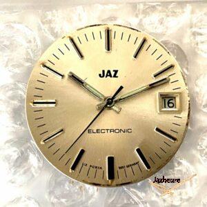 Cadran pour montre Jaz EL 052 (1975-1977), module PUW 2501, electronic, blanc soleillé, chromé, 375 Frs