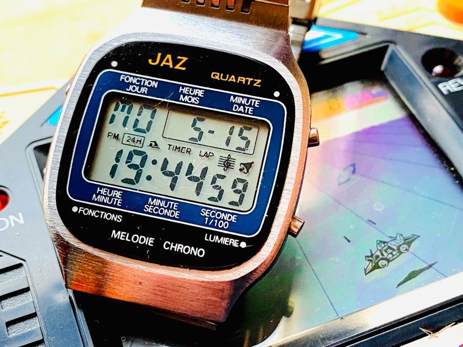 Montre Jaz LCD Quartz PG-7201 de 1982 sur Jazheure