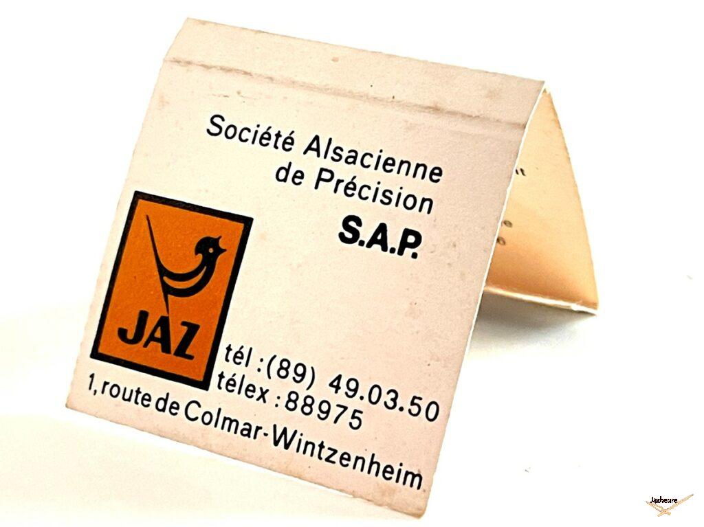 boite d'allumettes Jaz, la SAP de Wintzenheim.