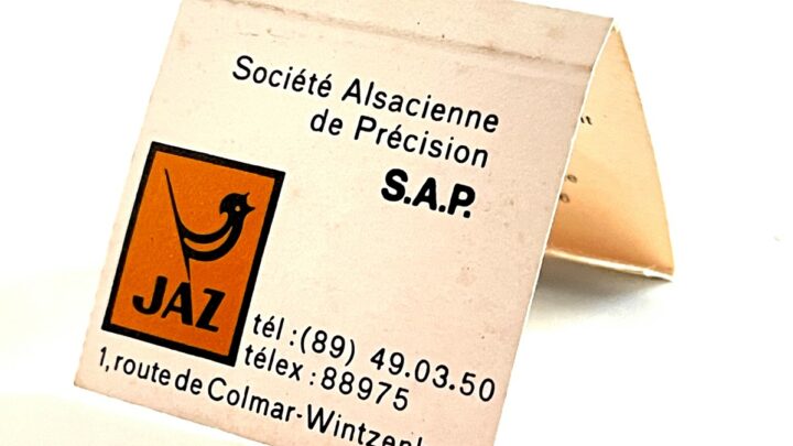 Boite d’allumettes Jaz / La SAP (année 70)